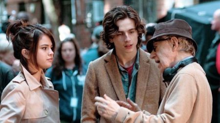 Timothee Chalamet shooting for Woody Allen's A Rainy Day in New YorkImage Source: Mogul